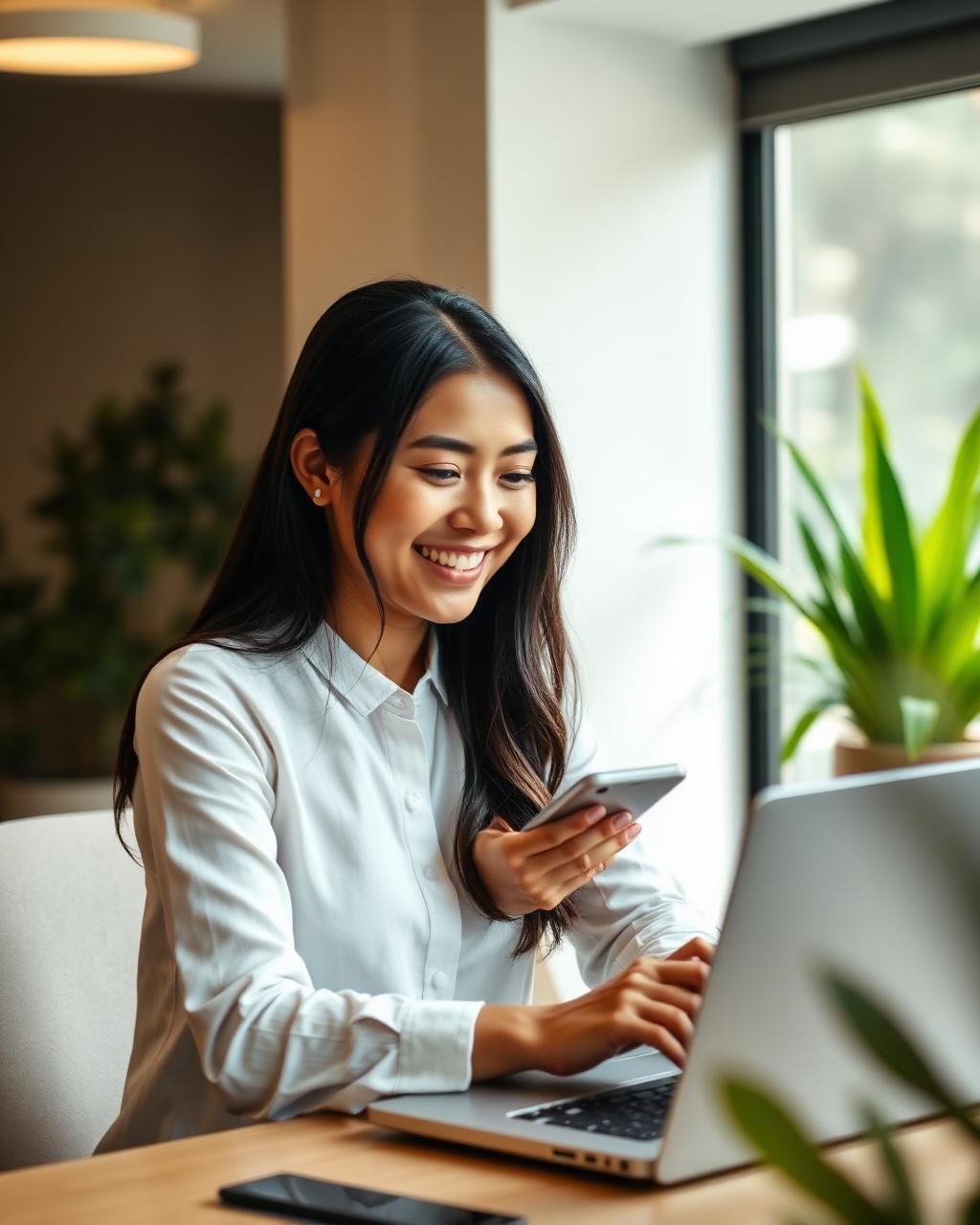 Tim sales menindaklanjuti prospect WhatsApp dari ponsel